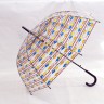 Зонт трость прозрачный цветной 8 спиц